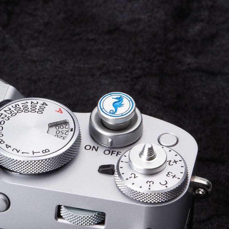 DBZZ Hippocampus japonicus Soft Release Button - Red - fits Any Standard Threaded Release - Fujifilm X100V, X100F, X100T, Xpro3 & Xpro2, X-T3, X-T2, X-E3, X-E2s, X-E2, X-T30, X-T20 (Silvery) - Image 5